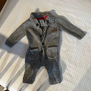 Gray sweater bodysuit newborn